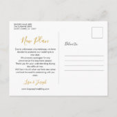 Elegante Moderne ändern das Datum Gold Script Postkarte (Rückseite)