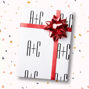 Elegante moderne Anfangsbuchstaben von Paaren We Geschenkpapier