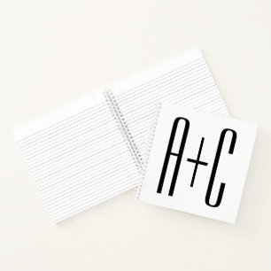 Elegante moderne Anfangsbuchstaben von Paaren We Notizblock