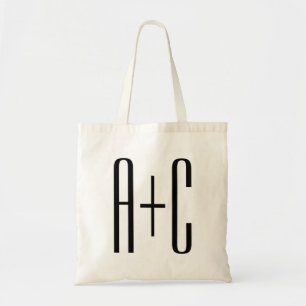 Elegante moderne Anfangsbuchstaben von Paaren We Tragetasche