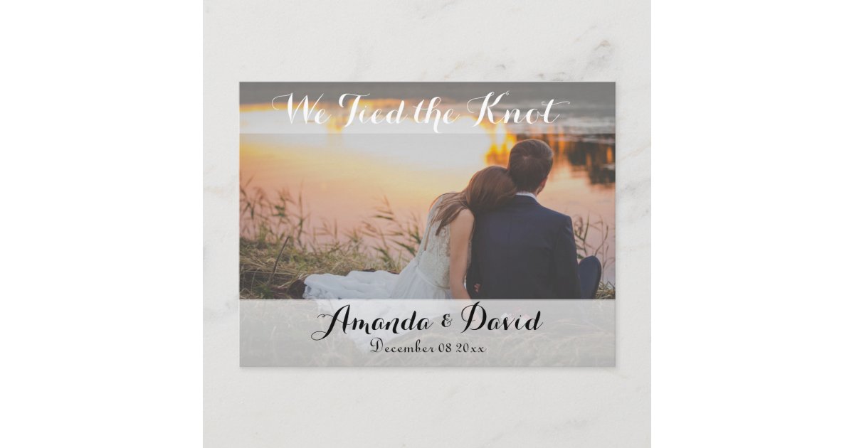 Elegante, moderne Ankündigung von Hochzeiten im Fo Postkarte Zazzle.de