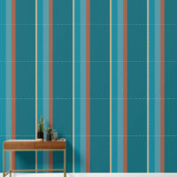 Elegante, moderne Aqua Blue und Roststein Streifen