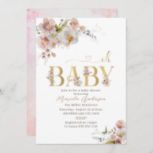 Elegante moderne Aquarell-Blume Oh Baby Sho