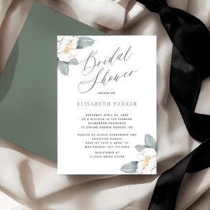 Elegante moderne Aquarell-Blumen-Brautparty Einladung