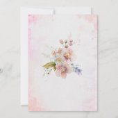 Elegante Moderne Aquarellfarben Blume fünf Geburts Einladung (Rückseite)