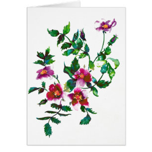 Elegante moderne Aquarellfarben, dunkelrosa Wildbl