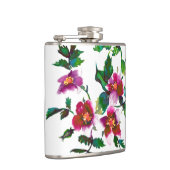 Elegante moderne Aquarellfarben, dunkelrosa Wildbl Flachmann (Rechts)