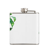 Elegante moderne Aquarellfarben, dunkelrosa Wildbl Flachmann (Rückseite)