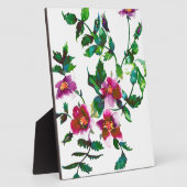 Elegante moderne Aquarellfarben, dunkelrosa Wildbl Fotoplatte (Seite)