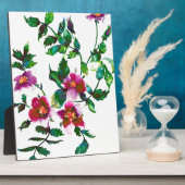 Elegante moderne Aquarellfarben, dunkelrosa Wildbl Fotoplatte (Seite)