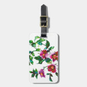 Elegante moderne Aquarellfarben, dunkelrosa Wildbl Gepäckanhänger (Vorderseite vertikal)