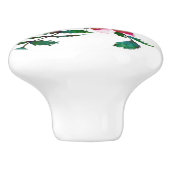 Elegante moderne Aquarellfarben, dunkelrosa Wildbl Keramikknauf (Seitenansicht)