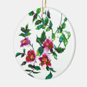 Elegante moderne Aquarellfarben, dunkelrosa Wildbl Keramikornament (Links)