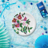 Elegante moderne Aquarellfarben, dunkelrosa Wildbl Pappteller (Party)