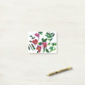 Elegante moderne Aquarellfarben, dunkelrosa Wildbl Post-it Klebezettel (Auf Schreibtisch)