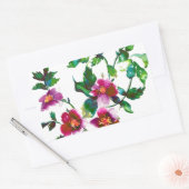 Elegante moderne Aquarellfarben, dunkelrosa Wildbl Rechteckiger Aufkleber (Umschlag)