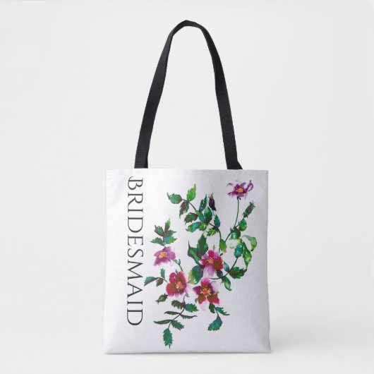 Elegante moderne Aquarellfarben, dunkelrosa Wildbl Tasche (Vorderseite)