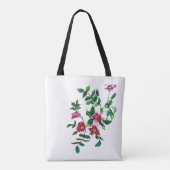 Elegante moderne Aquarellfarben, dunkelrosa Wildbl Tasche (Rückseite)