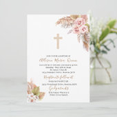 Elegante Moderne Aquarelltaufe Einladung (Stehend Vorderseite)