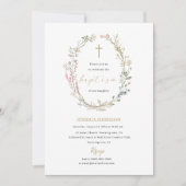 Elegante Moderne Aquarelltaufe Einladung (Vorderseite)