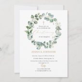 Elegante Moderne Aquarelltaufe Einladung (Vorderseite)