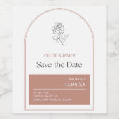 Elegante Moderne Arch Blush Pink Romantische Rose  Weinetikett (Einzelnes Label)