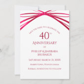 Elegante moderne Arch Ruby 40-Jahres-Jubiläumsfeie Save The Date (Vorderseite)