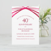 Elegante moderne Arch Ruby 40-Jahres-Jubiläumsfeie Save The Date (Stehend Vorderseite)