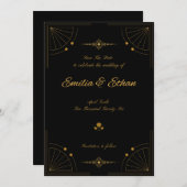Elegante moderne Art Deco Save-the-Date-Karte Save The Date (Vorne/Hinten)