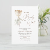 Elegante moderne Baby Wait Baby Dusche Einladung (Stehend Vorderseite)