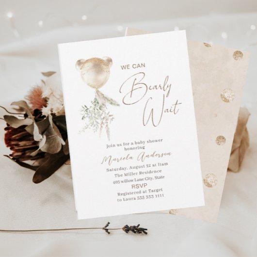 Elegante moderne Baby Wait Baby Dusche Einladung