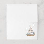 Elegante moderne Babydusche mit Wasserschiff Platzkarte (Außenseite Aufgefaltet)