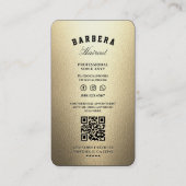 Elegante moderne Barber Barbershop Gold Scheren Visitenkarte (Rückseite)