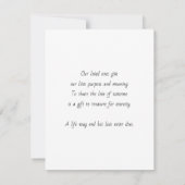 Elegante moderne Beerdigung Dankeschön Karte (Rückseite)