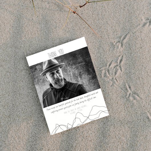 Elegante moderne Beerdigung Dankeschön Karte