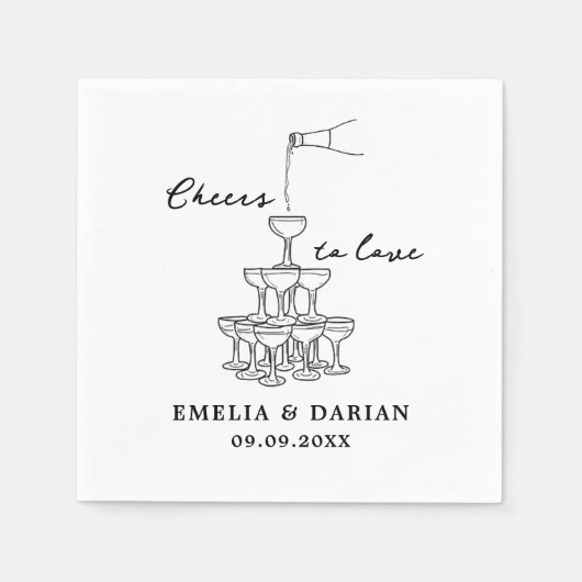 Elegante Moderne Beifall für die Liebe Minimalisti Serviette (Vorderseite)