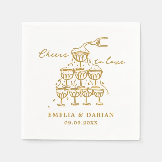 Elegante Moderne Beifall für die Liebe Minimalisti Serviette (Vorderseite)