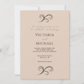 Elegante, moderne Beige Einladung zur Hochzeit (Vorderseite)