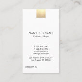 Elegante moderne beige Gradient Gold Refer Vertika Visitenkarte (Rückseite)