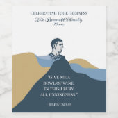 Elegante, moderne, benutzerdefinierte Skriptfarbe Weinetikett (Einzelnes Label)