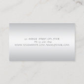 Elegante moderne, Berufliche, charmante Silber-Spi Visitenkarte (Rückseite)