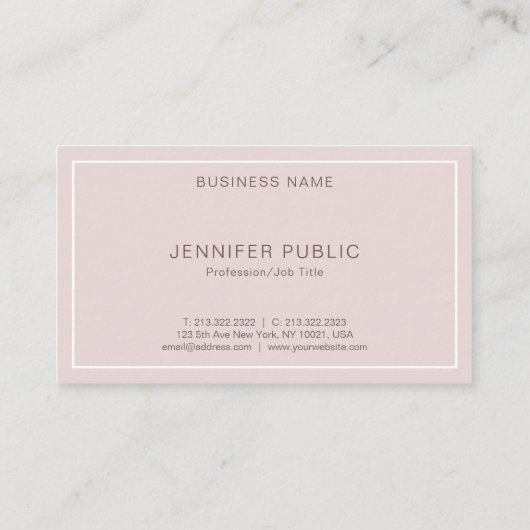 Elegante Moderne Berufliche, einfache Schlichte Tr Visitenkarte (Rückseite)