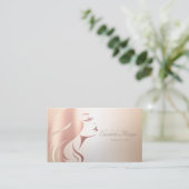 Elegante Moderne Berufliche Girl Face Silhouette Visitenkarte (Stehend Vorderseite)