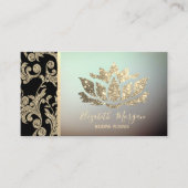 Elegante moderne Berufliche Gold-Wirbel, Lotus Visitenkarte (Vorderseite)