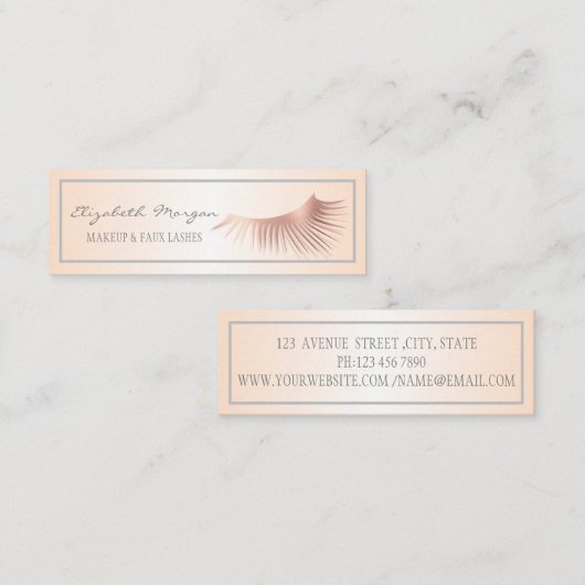 Elegante, moderne Berufliche Imitate, Rahmen Mini Visitenkarte (Vorne/Hinten)