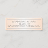 Elegante, moderne Berufliche Imitate, Rahmen Mini Visitenkarte (Rückseite)