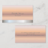 Elegante Moderne Berufliche Rose Gold, Silber Visitenkarte (Vorne/Hinten)