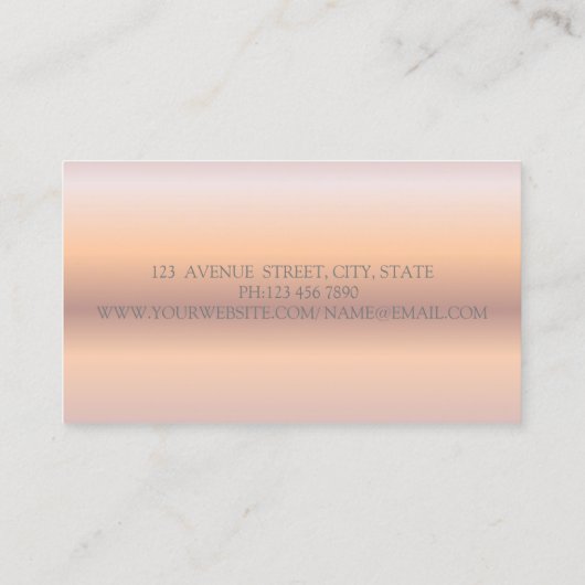 Elegante Moderne Berufliche Rose Gold, Silber Visitenkarte (Rückseite)