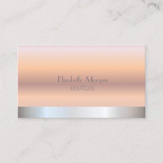 Elegante Moderne Berufliche Rose Gold, Silber Visitenkarte (Vorderseite)