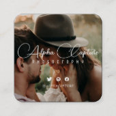 Elegante Moderne Berufliche Script-Fotografie Quadratische Visitenkarte (Vorderseite)